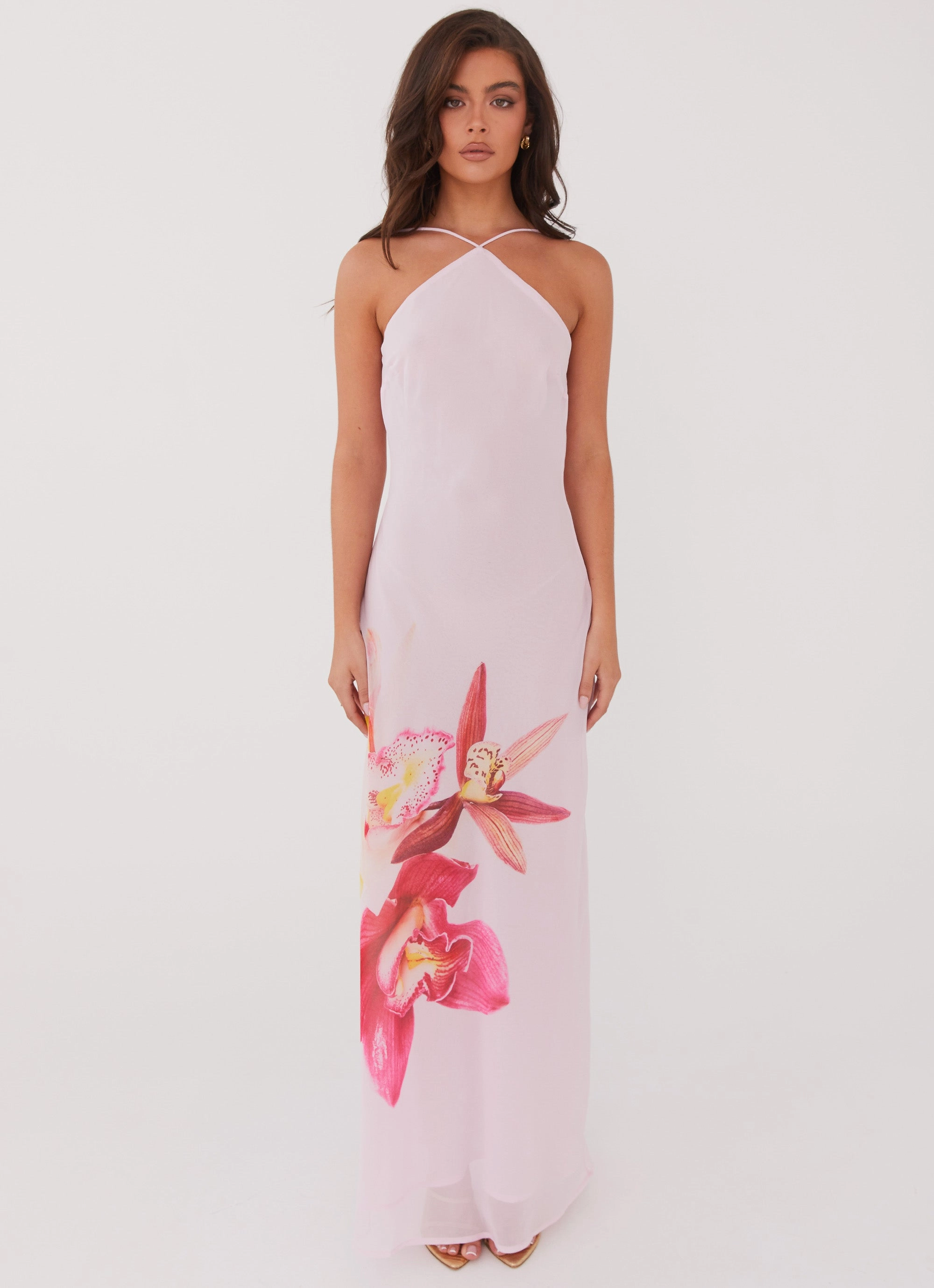 Soul Warm Smart Piece Blossom Hearts Maxi Dress - Pink Peony