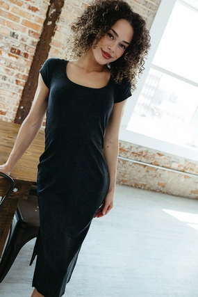 Everyday Ease Midi Dress Drawstring-Waist