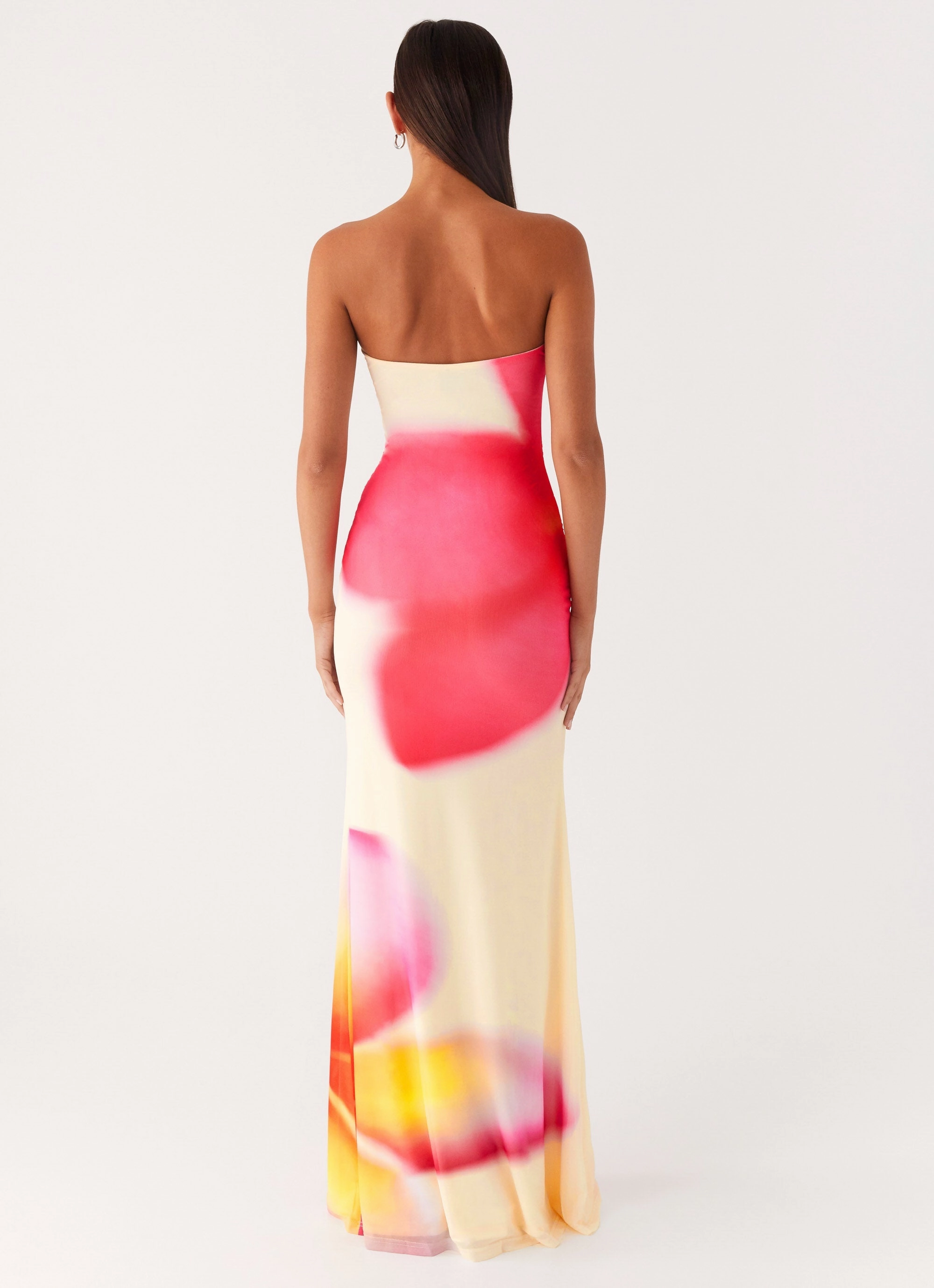 Daily Casual Open Back Iroha Strapless Maxi Dress - Frangipani Yellow