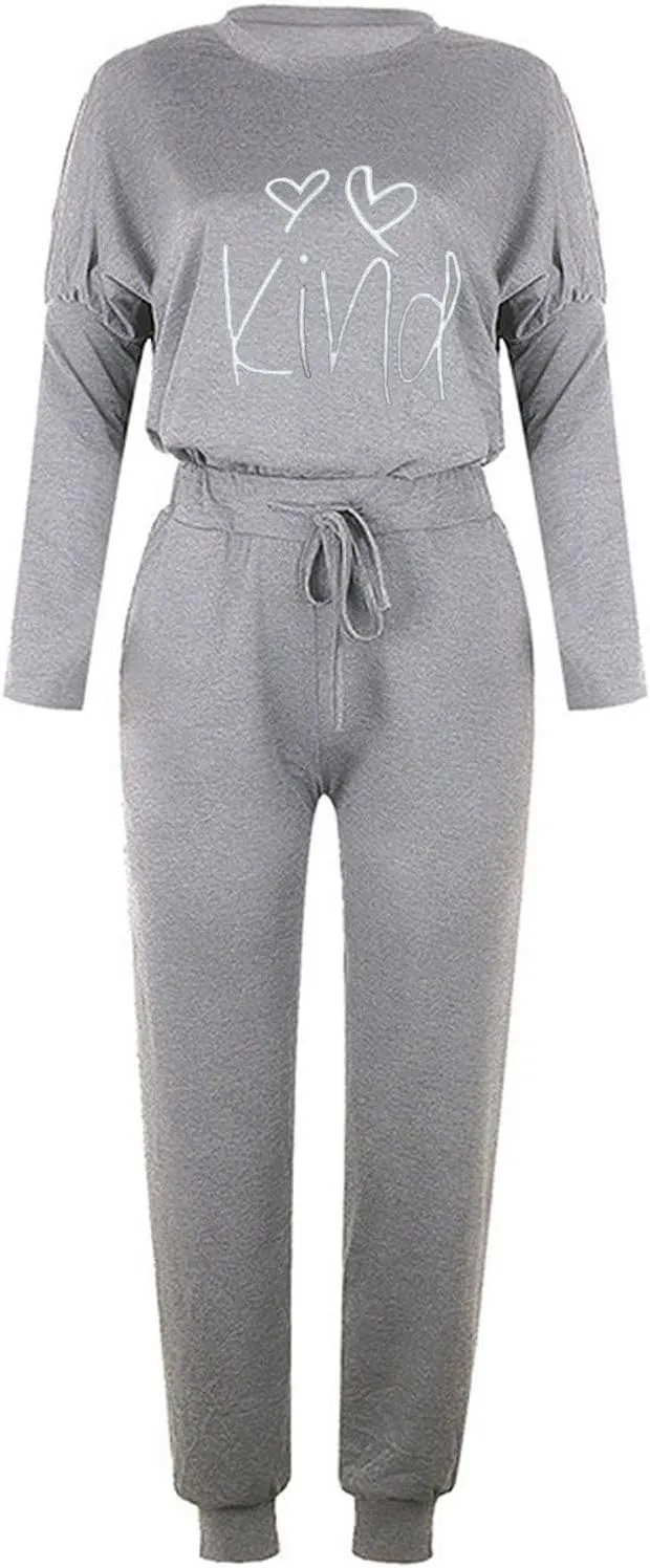 cooki Pajama Sets for Women 2 Piece Long Sleeve Top and Drawstring Pants Lounge Set 2 Piece Outfits Sleepwear and Loungewear