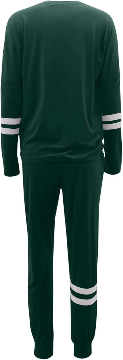 cooki Women's Pajama Sets Casual Lounge Set Women's Pajamas Long Sleeve Top and Drawstring Sweatpants Sleepwear Pjs Set
