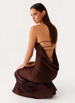 Endless Nights Maxi Dress - Chocolate Snag-Resistant Quick Glam