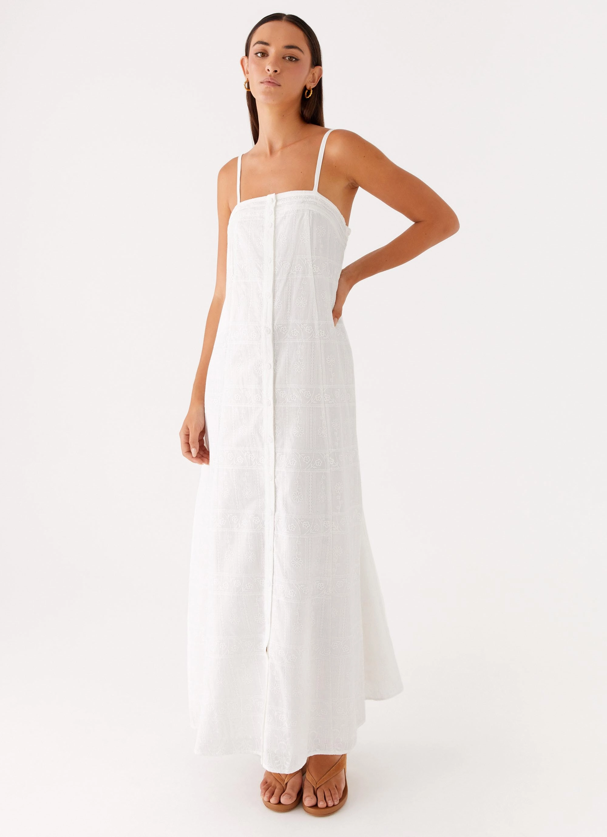 WaterRepellentCoating Cole Maxi Dress - White