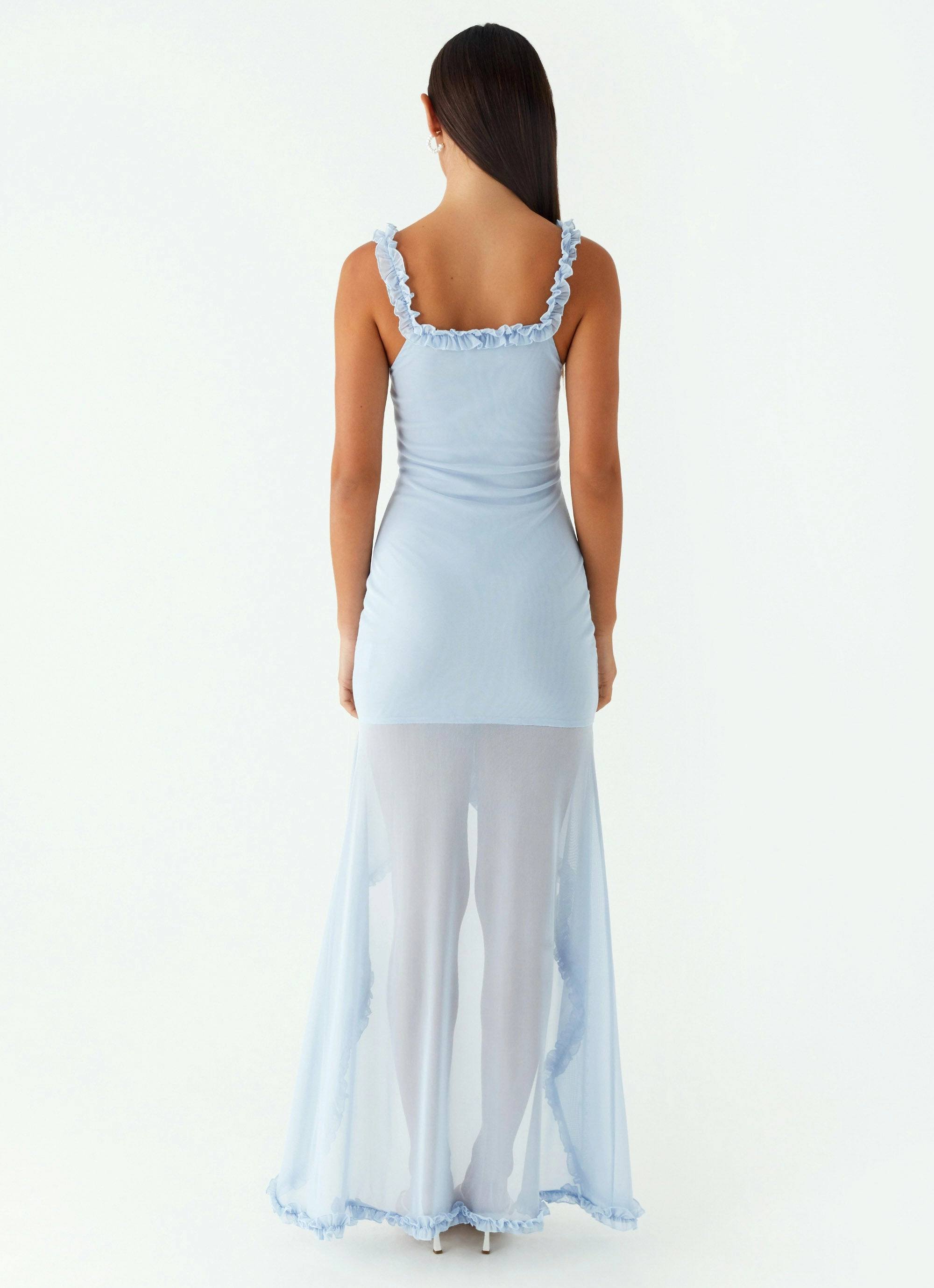 Peplum-Style Belinda Maxi Dress - Blue