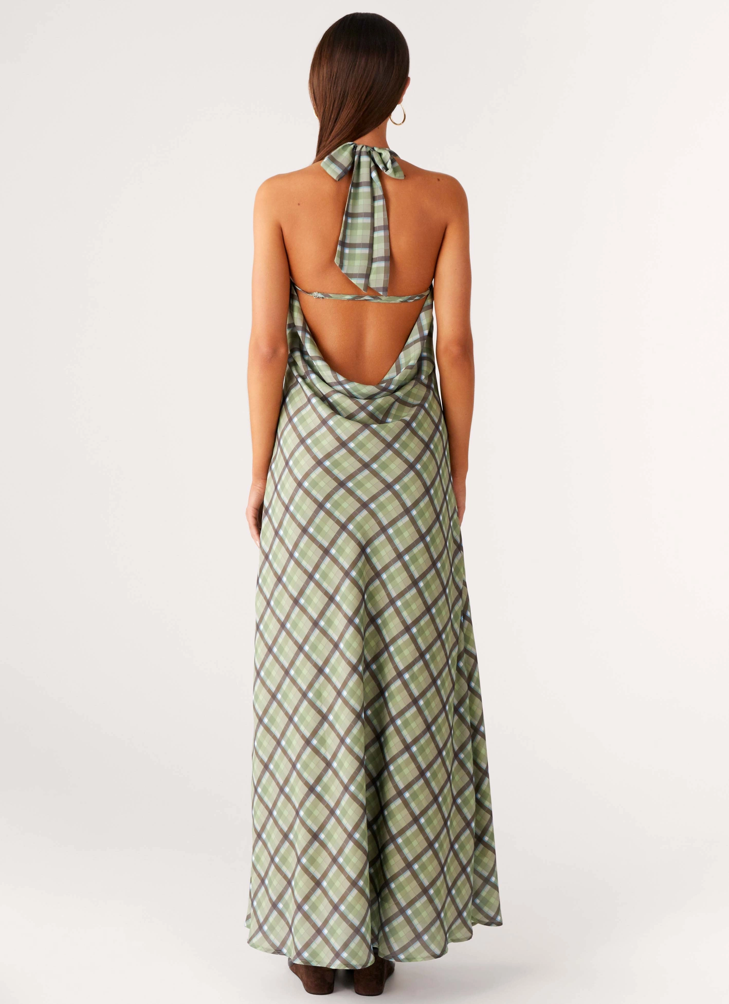 Whimsical Mood Coralie Maxi Dress - Cedar Check