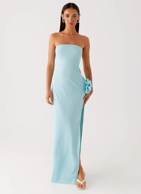Relaxed work dress Trendy Vibes Fenway Strapless Maxi Dress - Mint