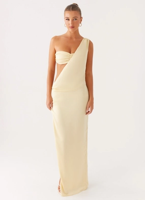 Collar Accent Cooper Maxi Dress - Yellow