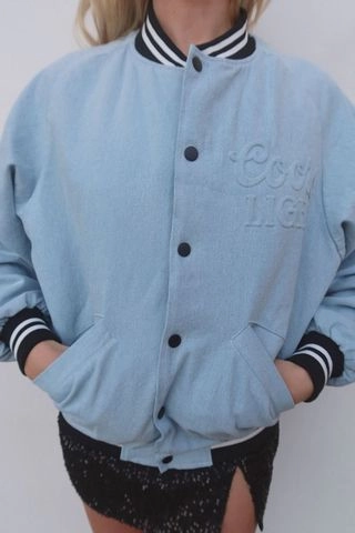 Durable Color Retention Stretch Enhanced Mobility Zones Coors Light Ghost Stadium Jacket - Chambray Blue