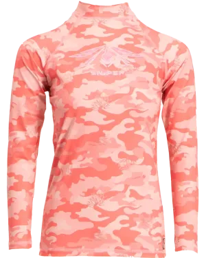 CORAL PINK LADIES L/S RASH VEST