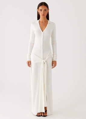 Effortless Tailoring Sabetha Knit Maxi Dress - White