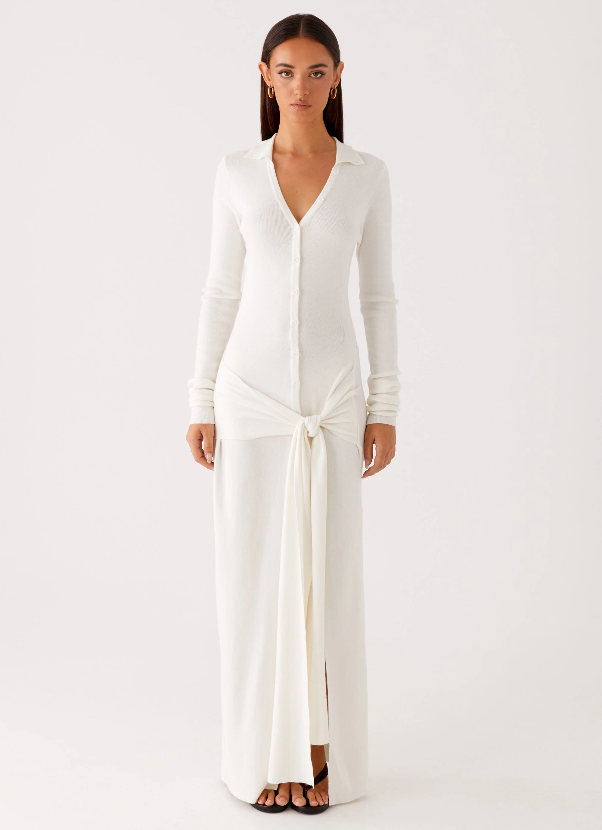 Effortless Tailoring Sabetha Knit Maxi Dress - White