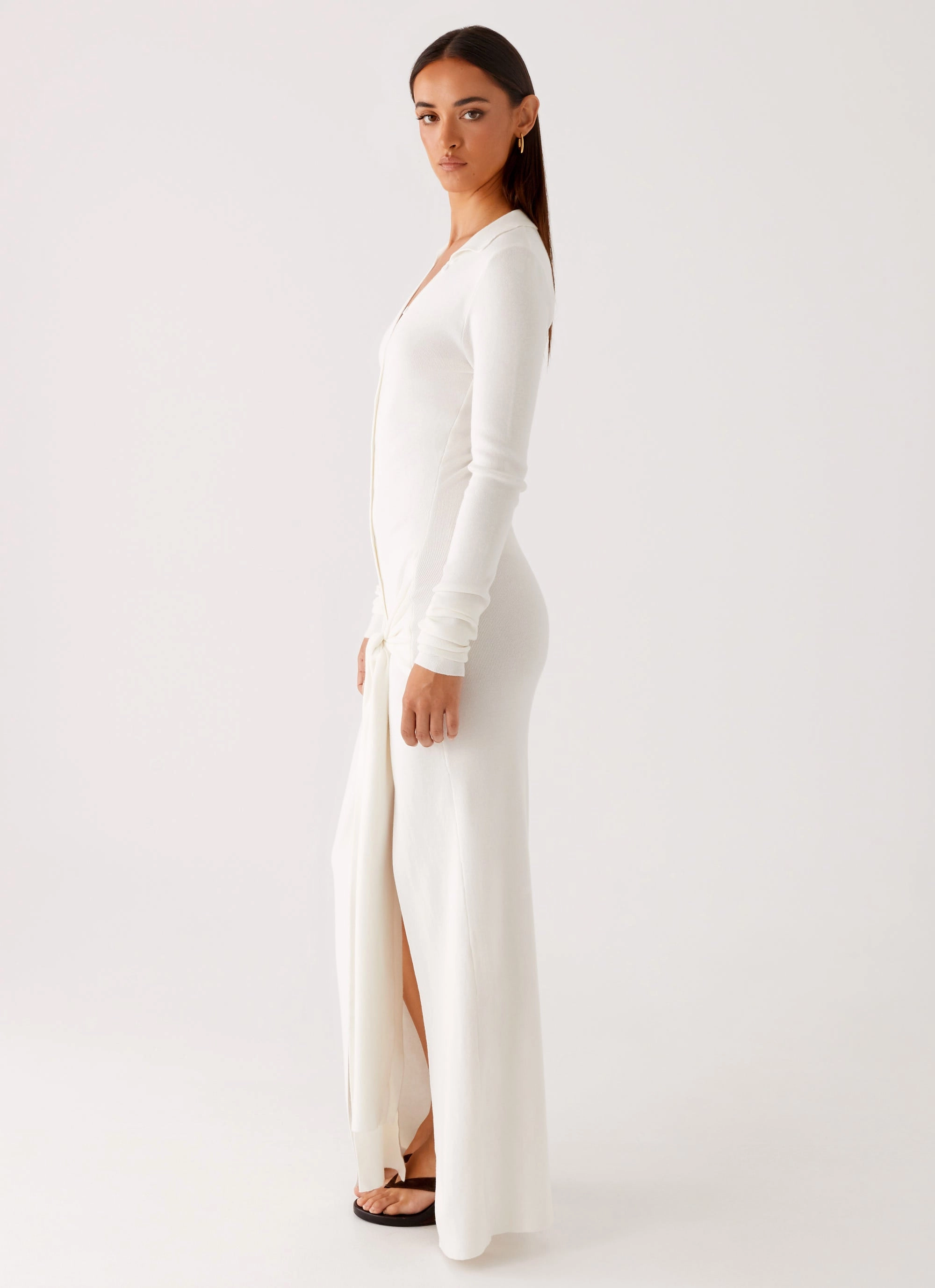 Light Volume Sabetha Knit Maxi Dress - White