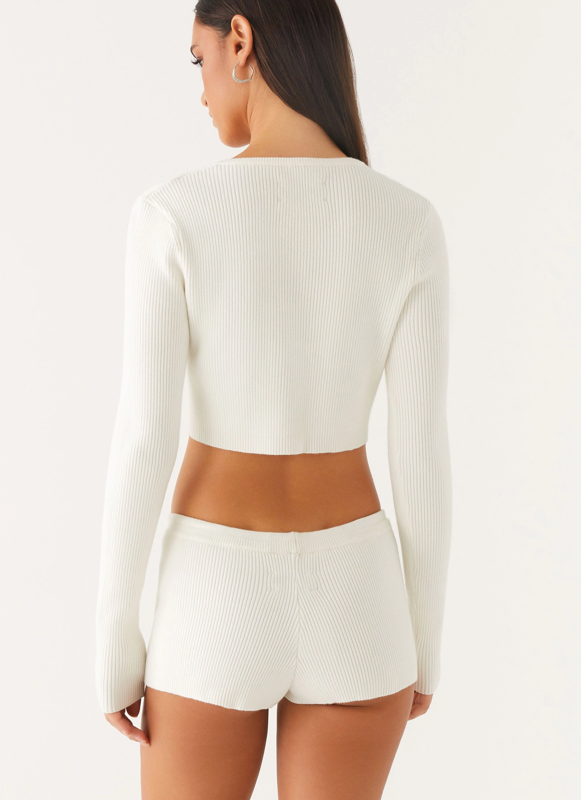 Breathable Membrane Modern Minimal Adria Long Sleeve Cardigan - Ivory