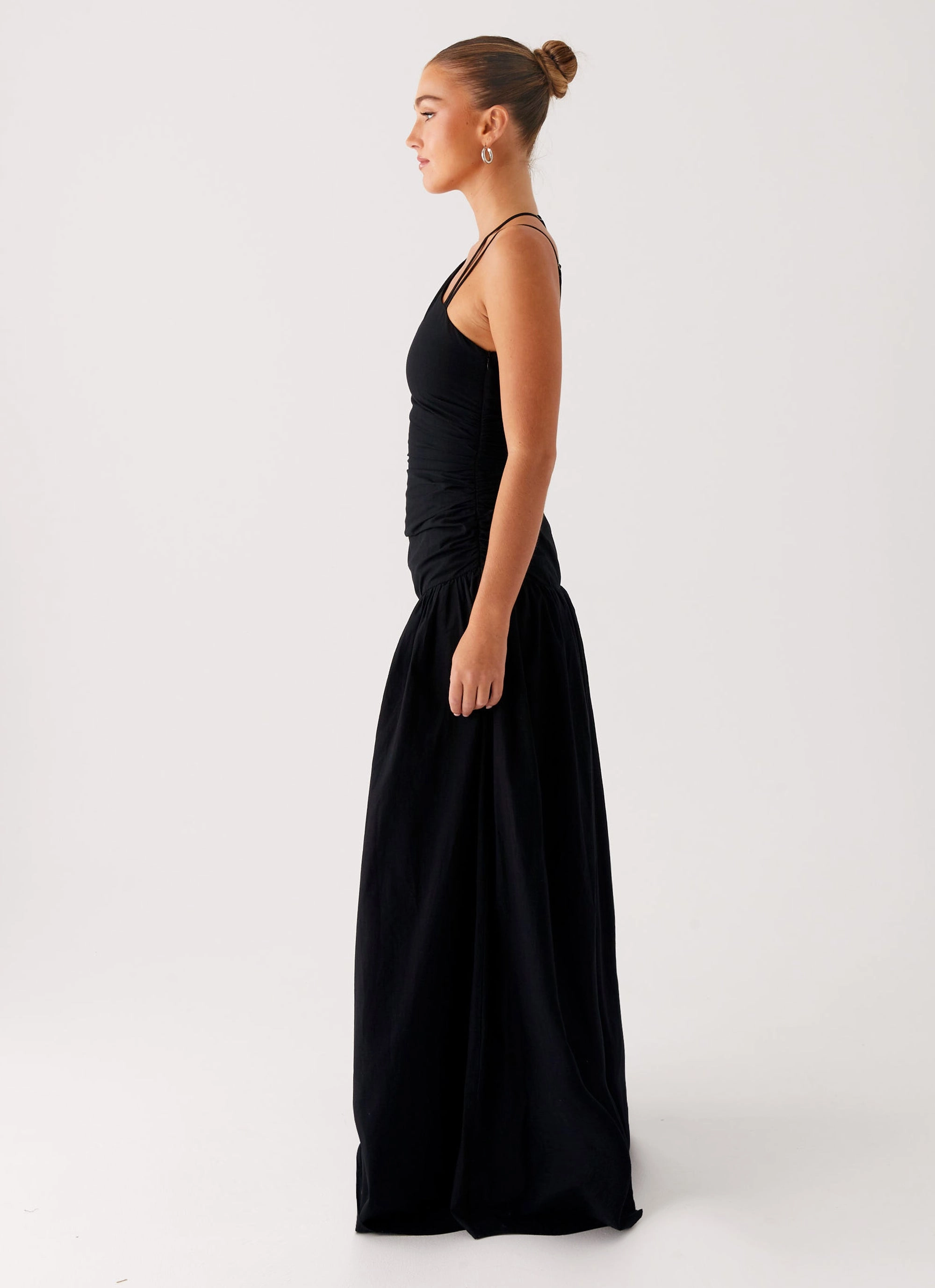Cortez Maxi Dress - Black Timeless Line Soft Structure