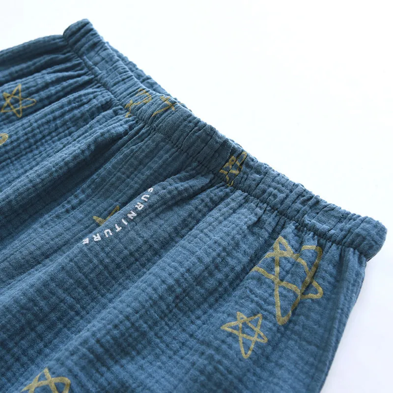 Cotton Crepe Double-layer Gauze Pajamas