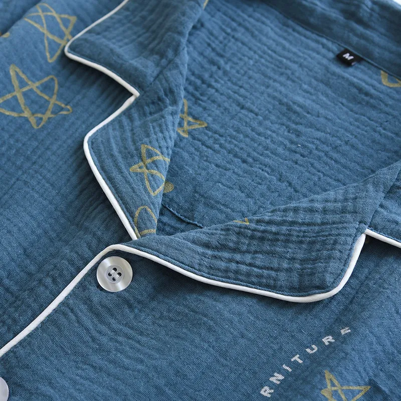 Cotton Crepe Double-layer Gauze Pajamas