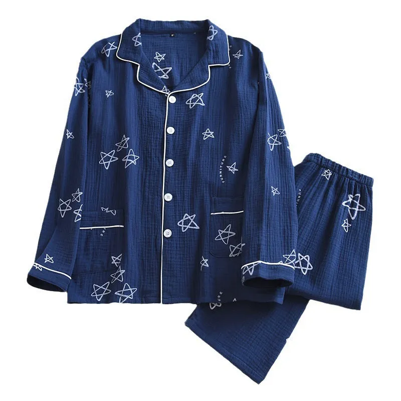 Cotton Crepe Double-layer Gauze Pajamas