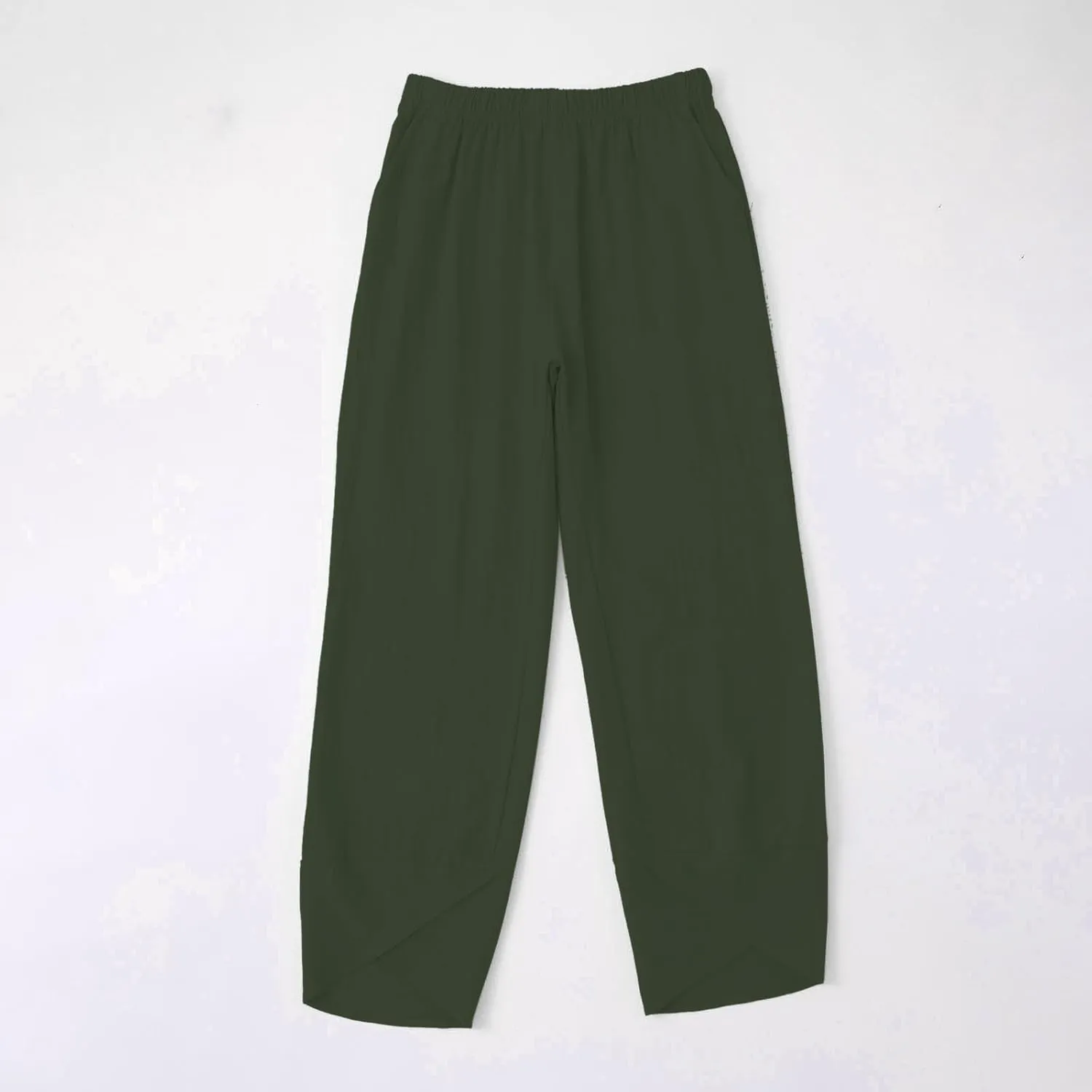 Cotton Linen Pants for Women Summer Plus Size Boho Pants Lightweight Hight Waist Vacation Beach Trousers with Pockets