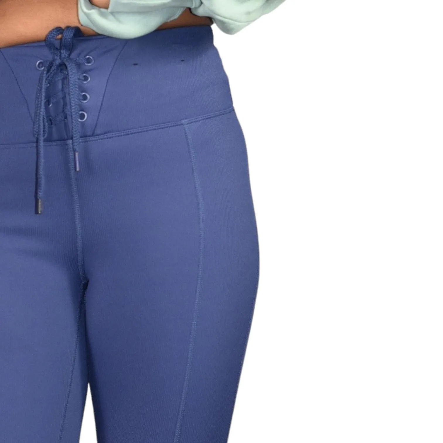 Cotton On Flare Pants Blue Yoga  Lace Up Football Leggings Workout Active Size Small