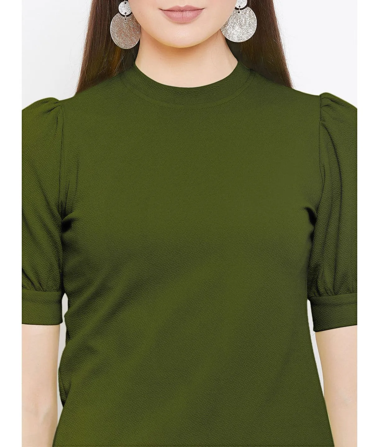 Cotton Stretchable High Neck Top