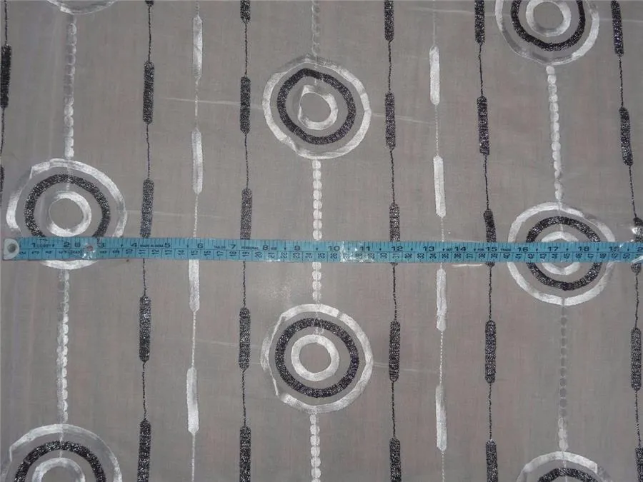 cotton voile fabric~white with embroidery-uncut length 5 yards-44&quot;