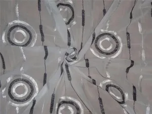 cotton voile fabric~white with embroidery-uncut length 5 yards-44&quot;