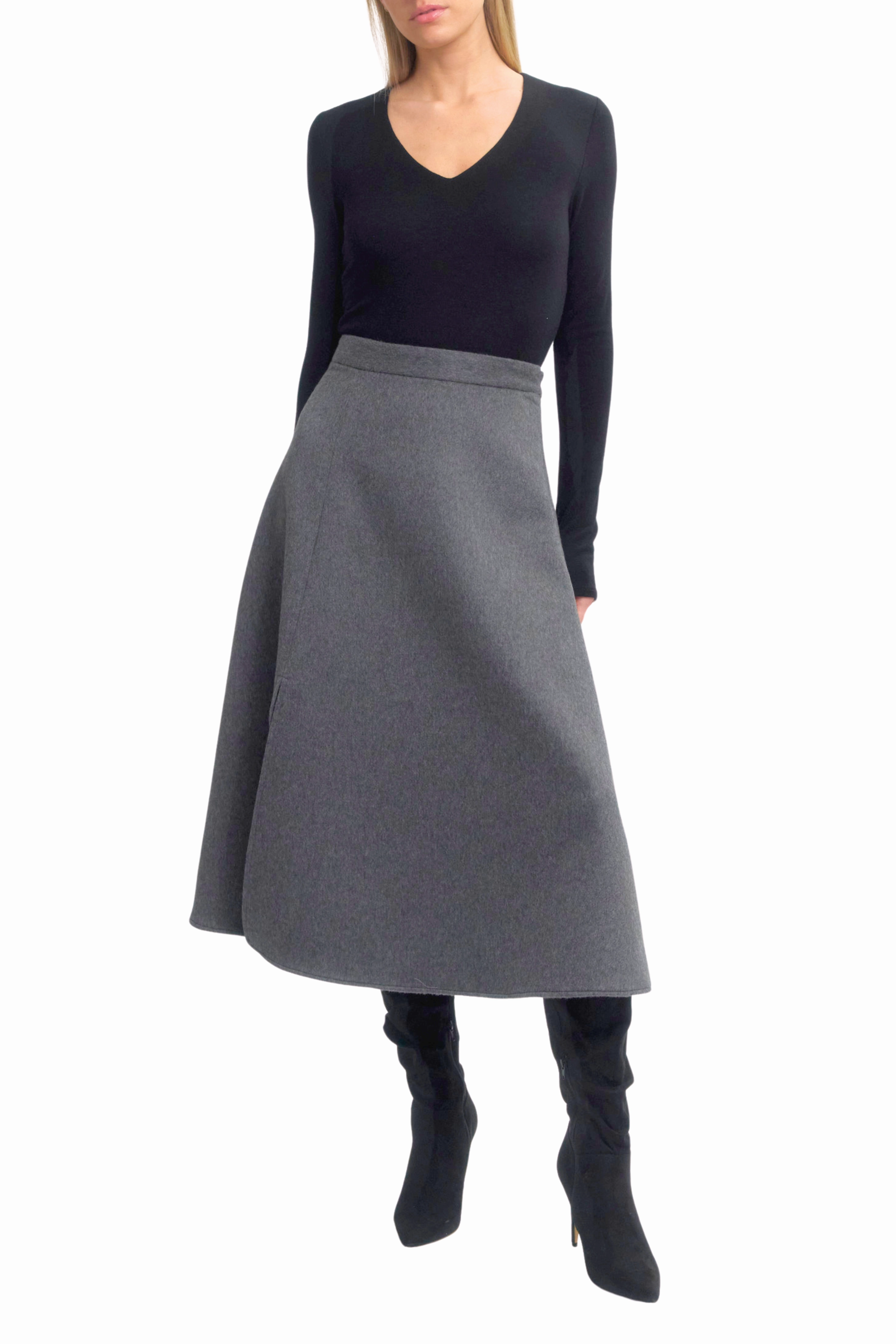 Circle Skirt with Slit Classic Appeal Water Repellent