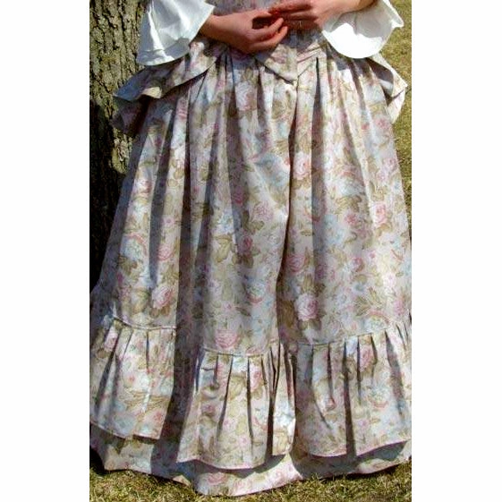 Flounced Drawstring Cotton Skirt - Printed Daily Mood High Street Chic