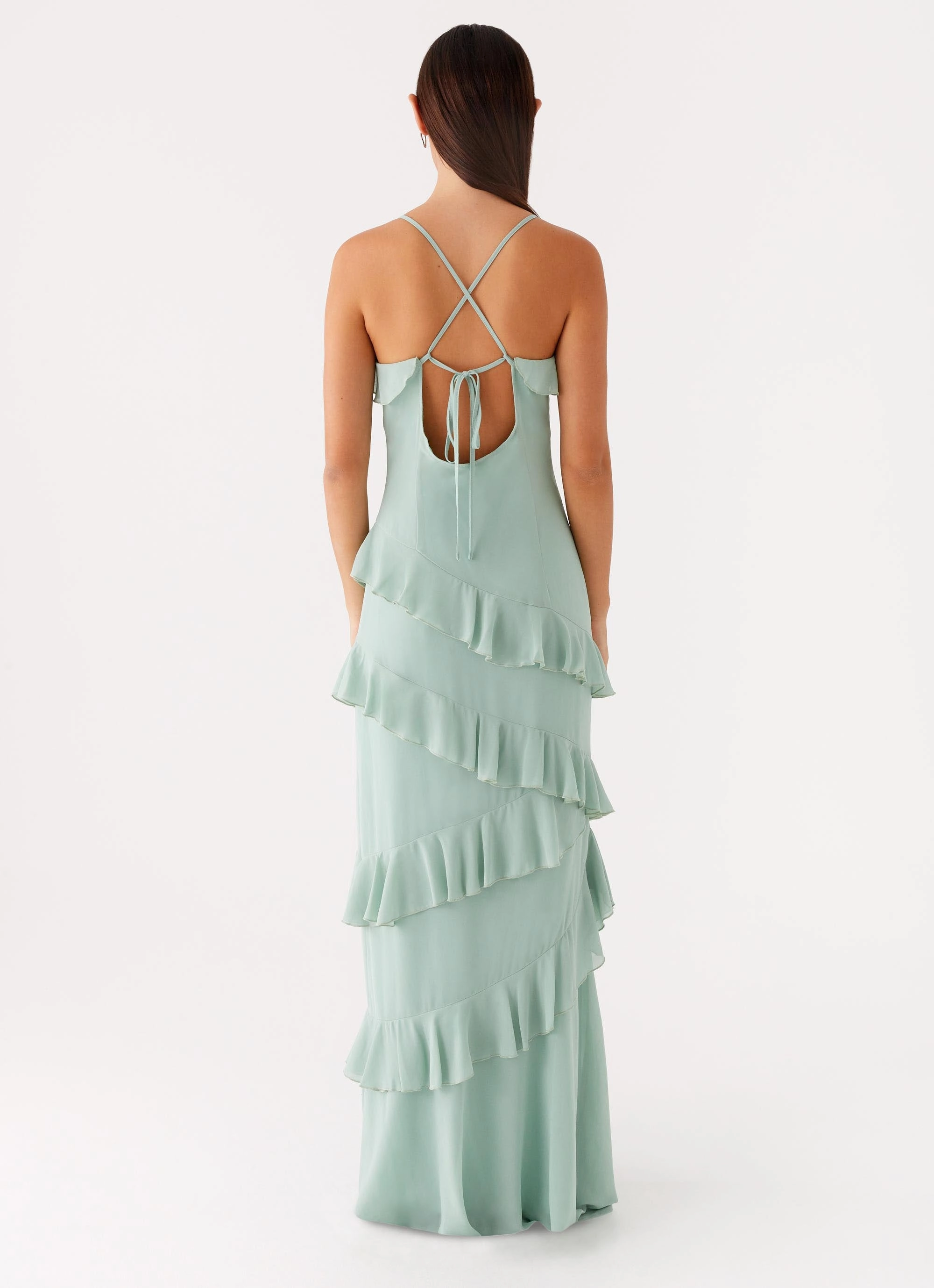 Country Club Maxi Dress - Sage Silk Flow