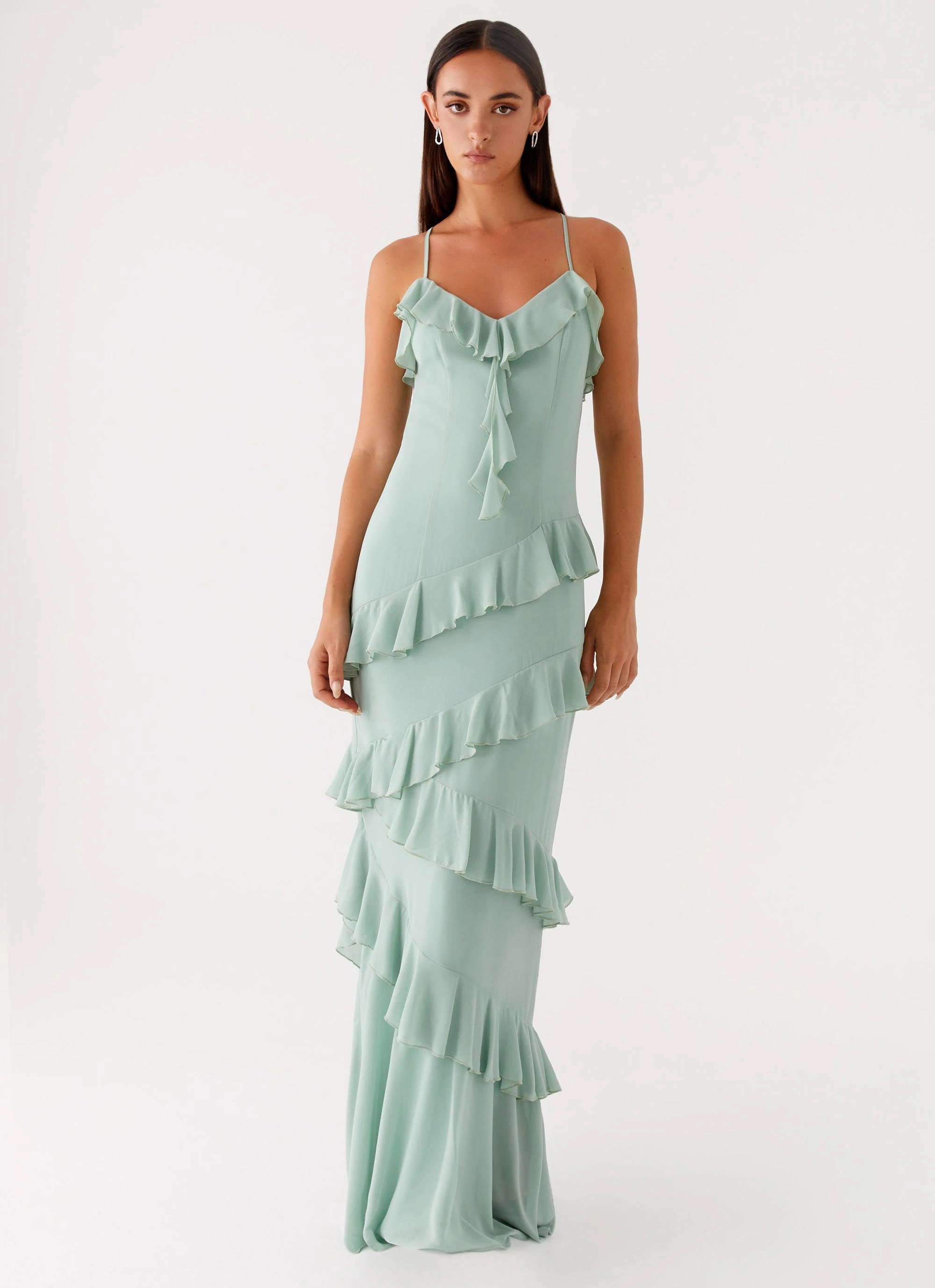 Color-Blocked Country Club Maxi Dress - Sage