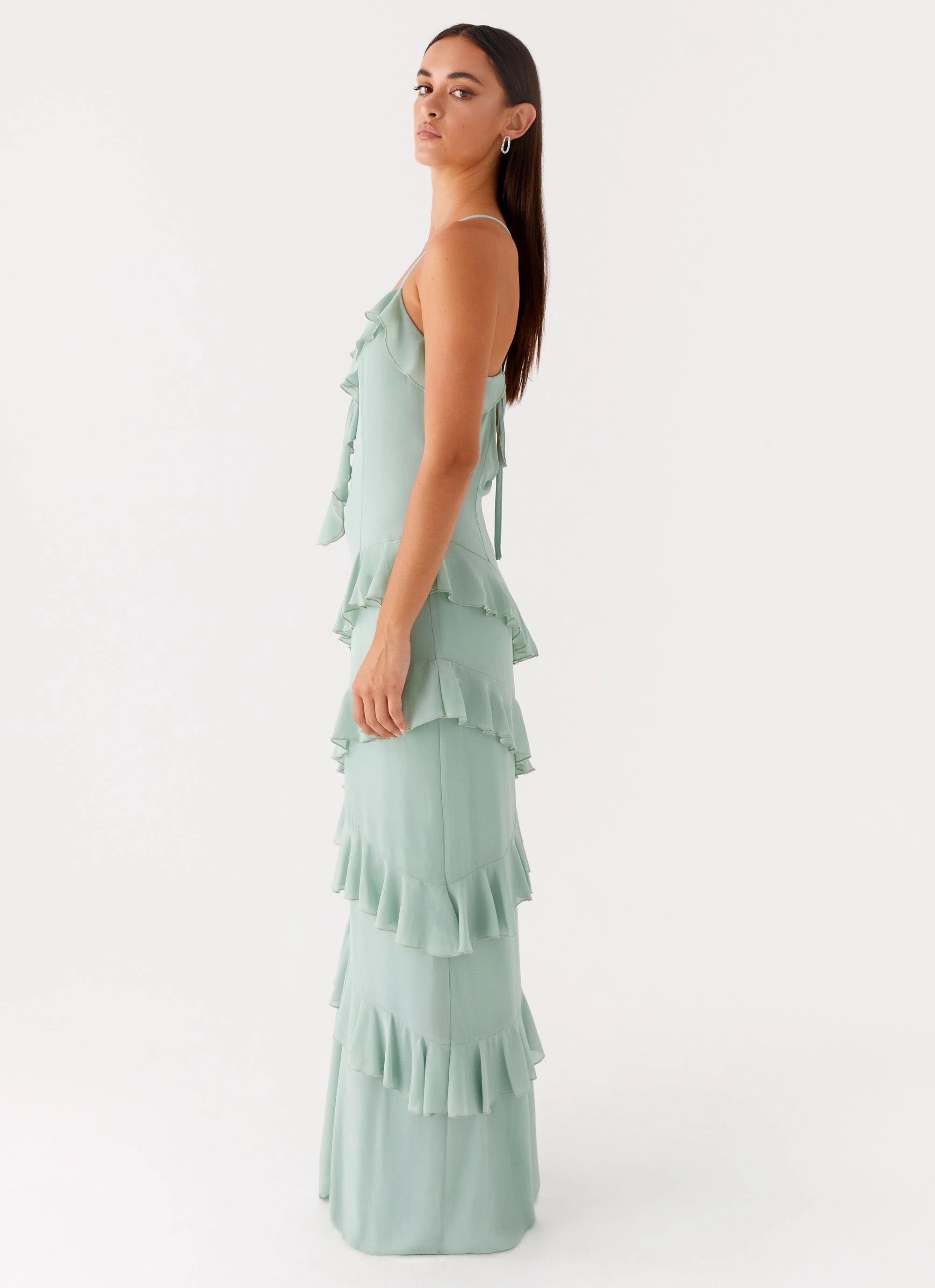 Feminine Design Cafe Vibe Country Club Maxi Dress - Sage