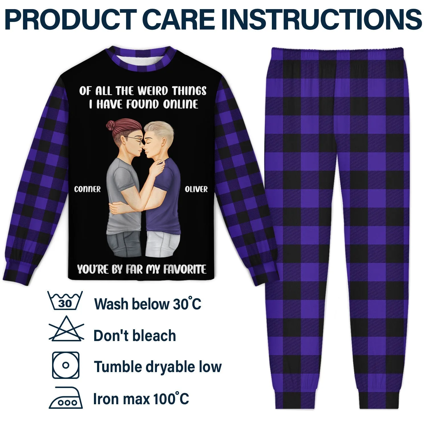 Couple My Favorite By Far - Gift For Couples - Personalized Unisex Pajamas Set