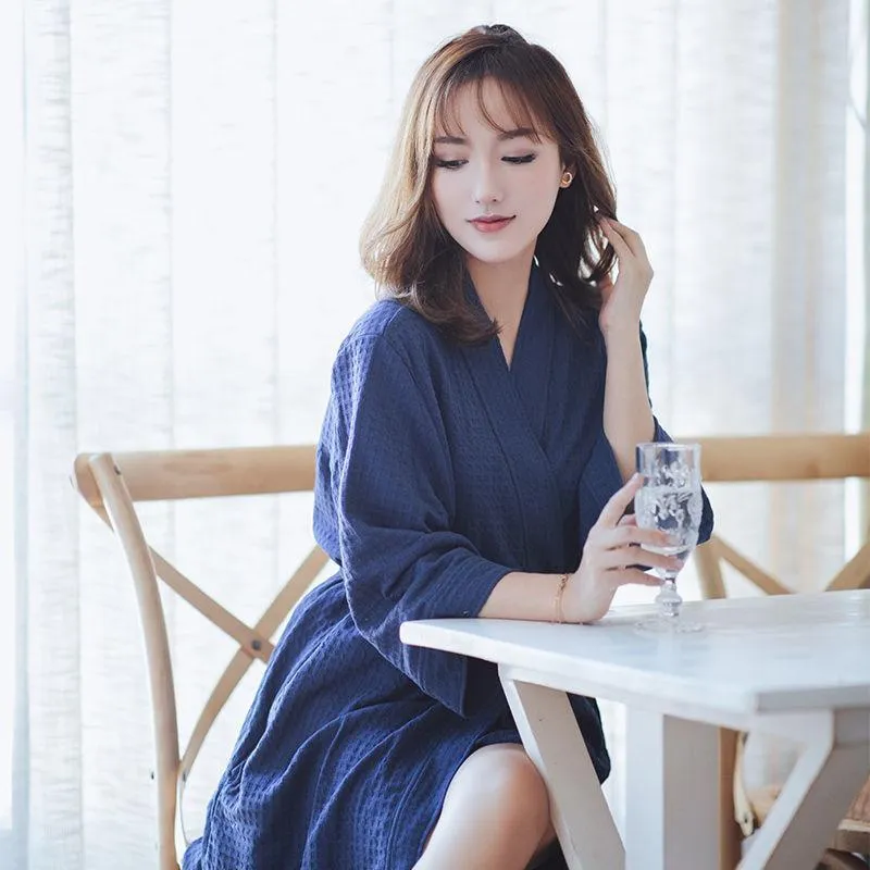Couples' Elegant Cotton Kimono-Style Lounging Set