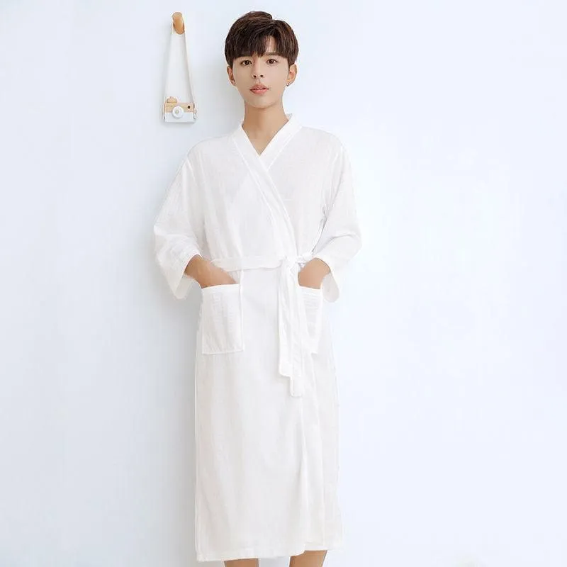 Couples' Elegant Cotton Kimono-Style Lounging Set
