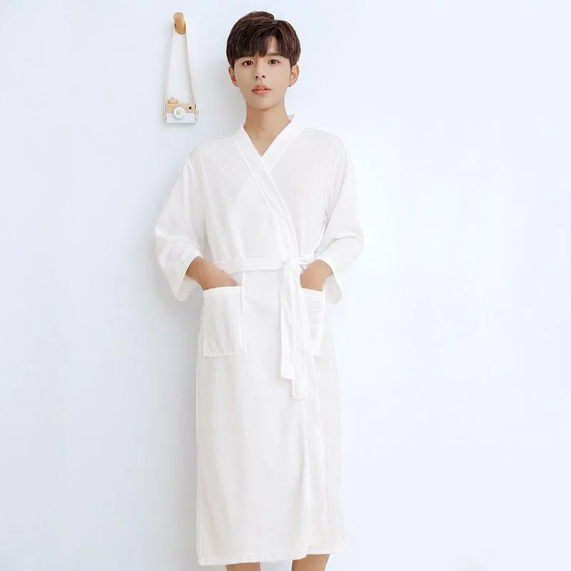 Couples' Elegant Cotton Kimono-Style Lounging Set