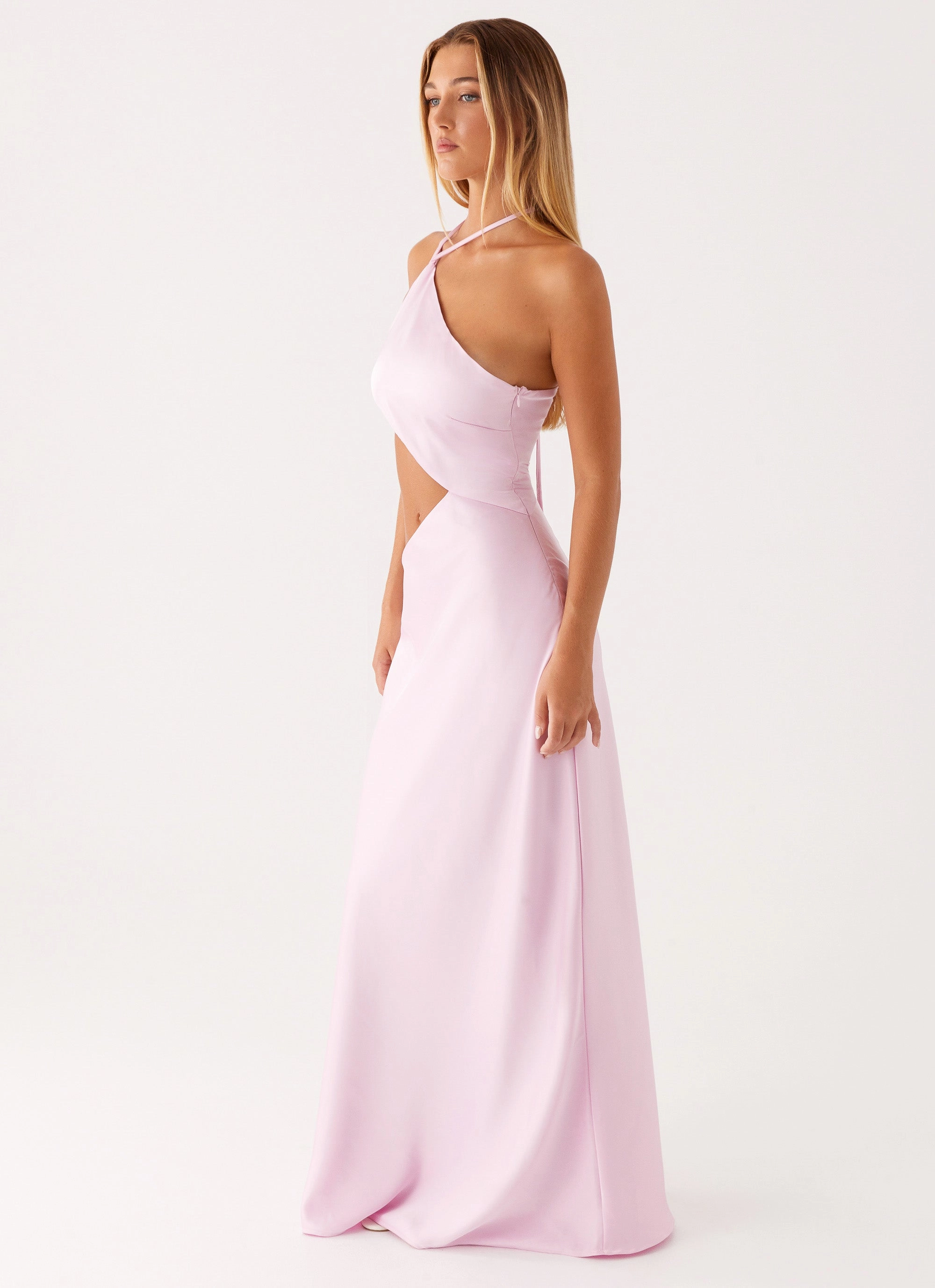 Metallic-Shine Vibrant Light Courtney Maxi Dress - Pink