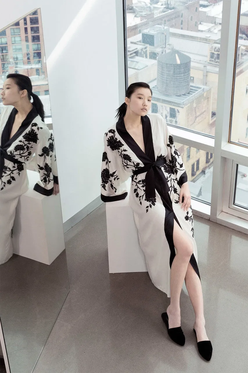 Couture Black Peacock Robe