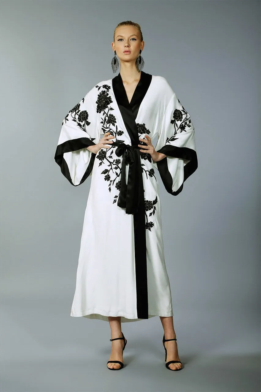 Couture Black Peacock Robe