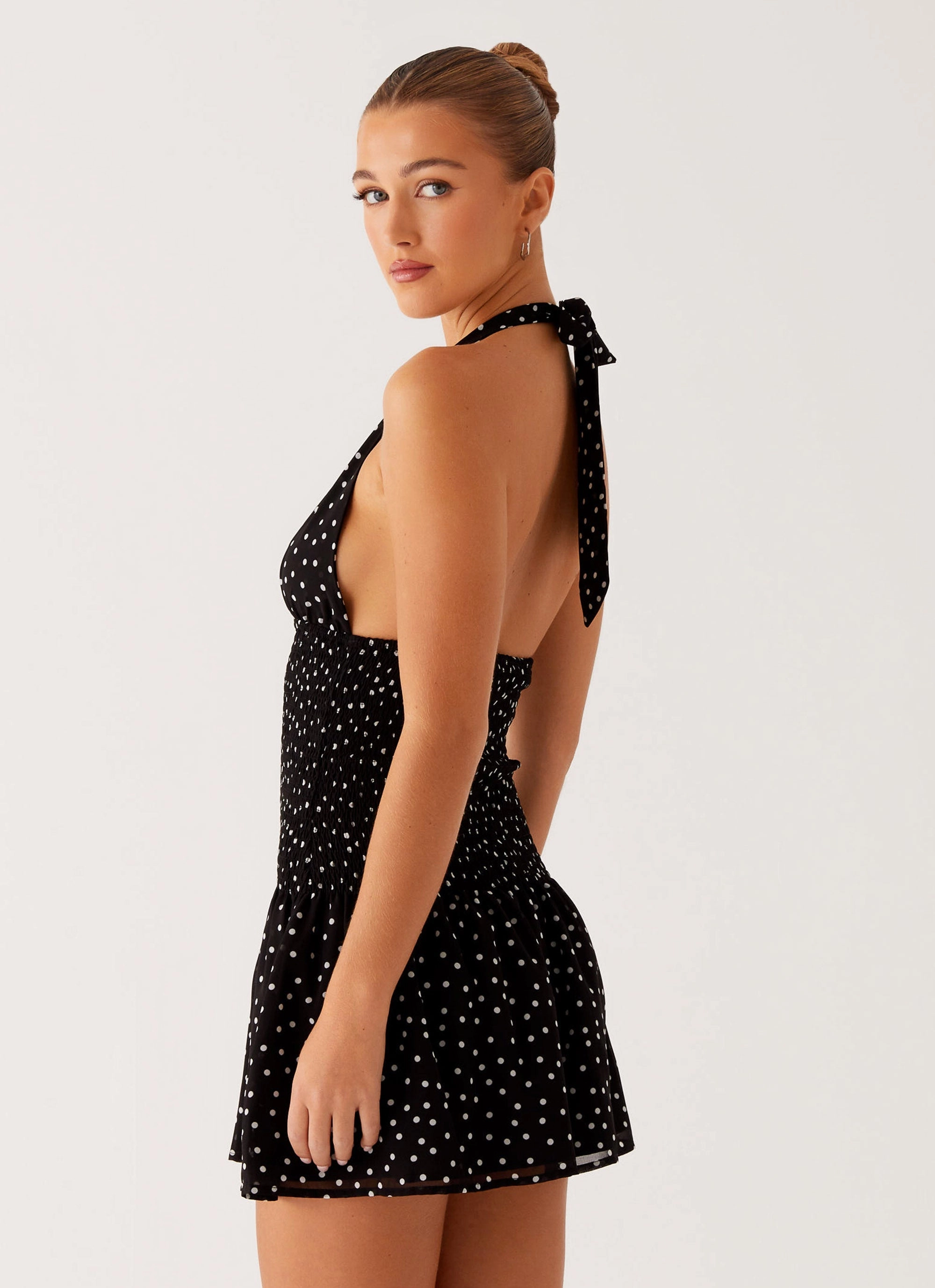 Neat Finish Holden Mini Dress - Black Polka Dot