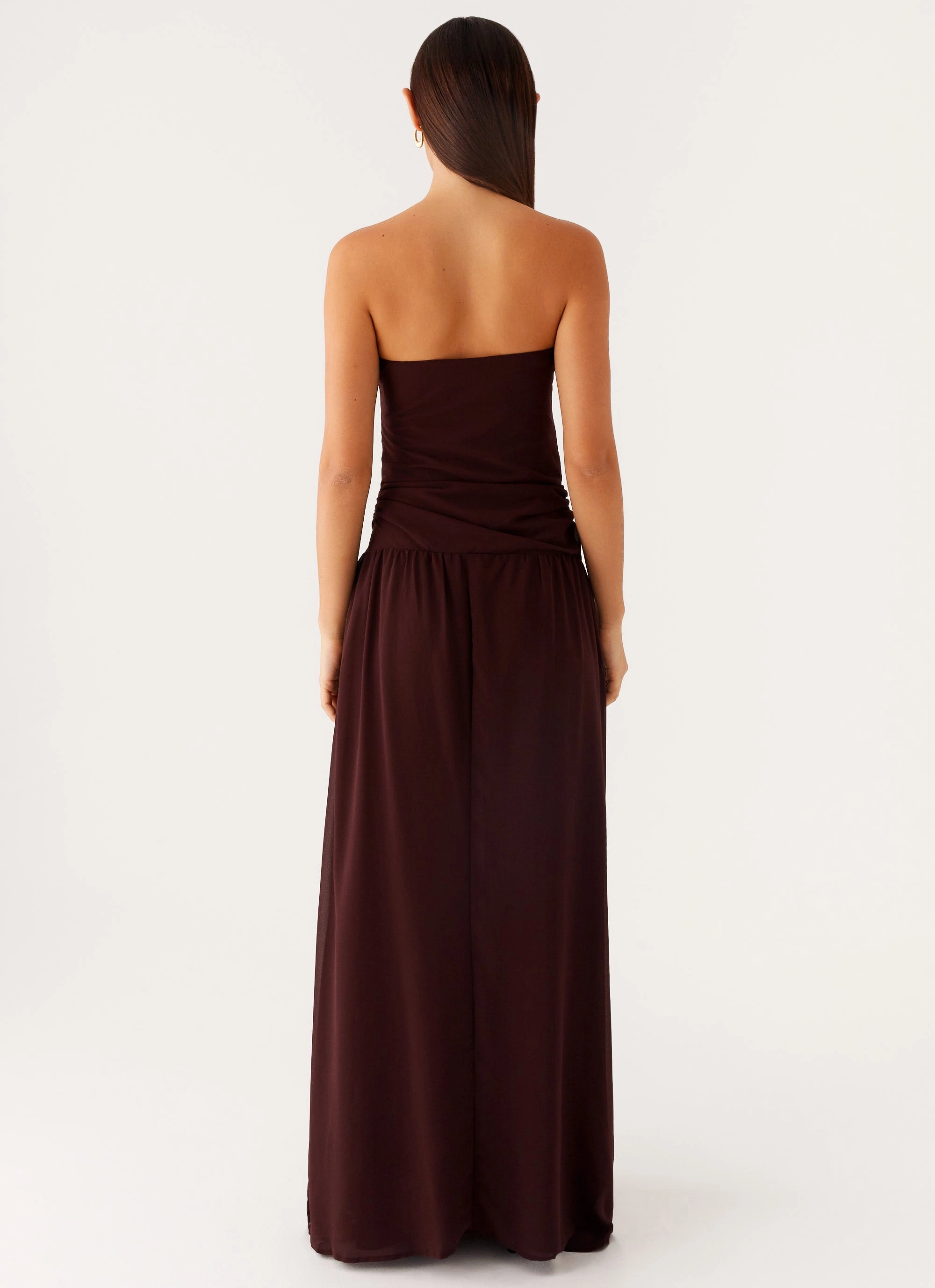 Covia Strapless Maxi Dress - Dark Chocolate Fashion Option