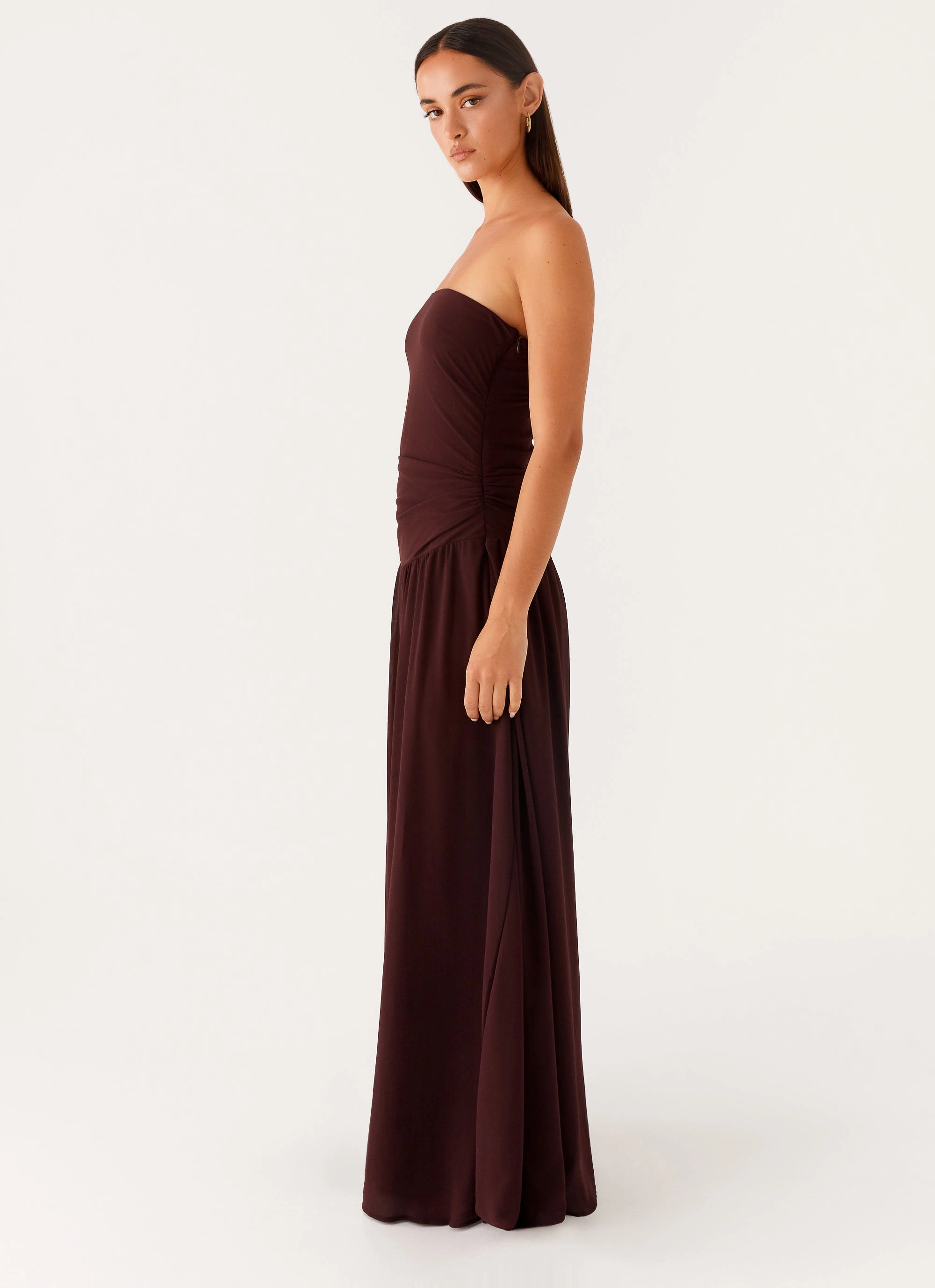 Covia Strapless Maxi Dress - Dark Chocolate Comfy Layers Midi-Length