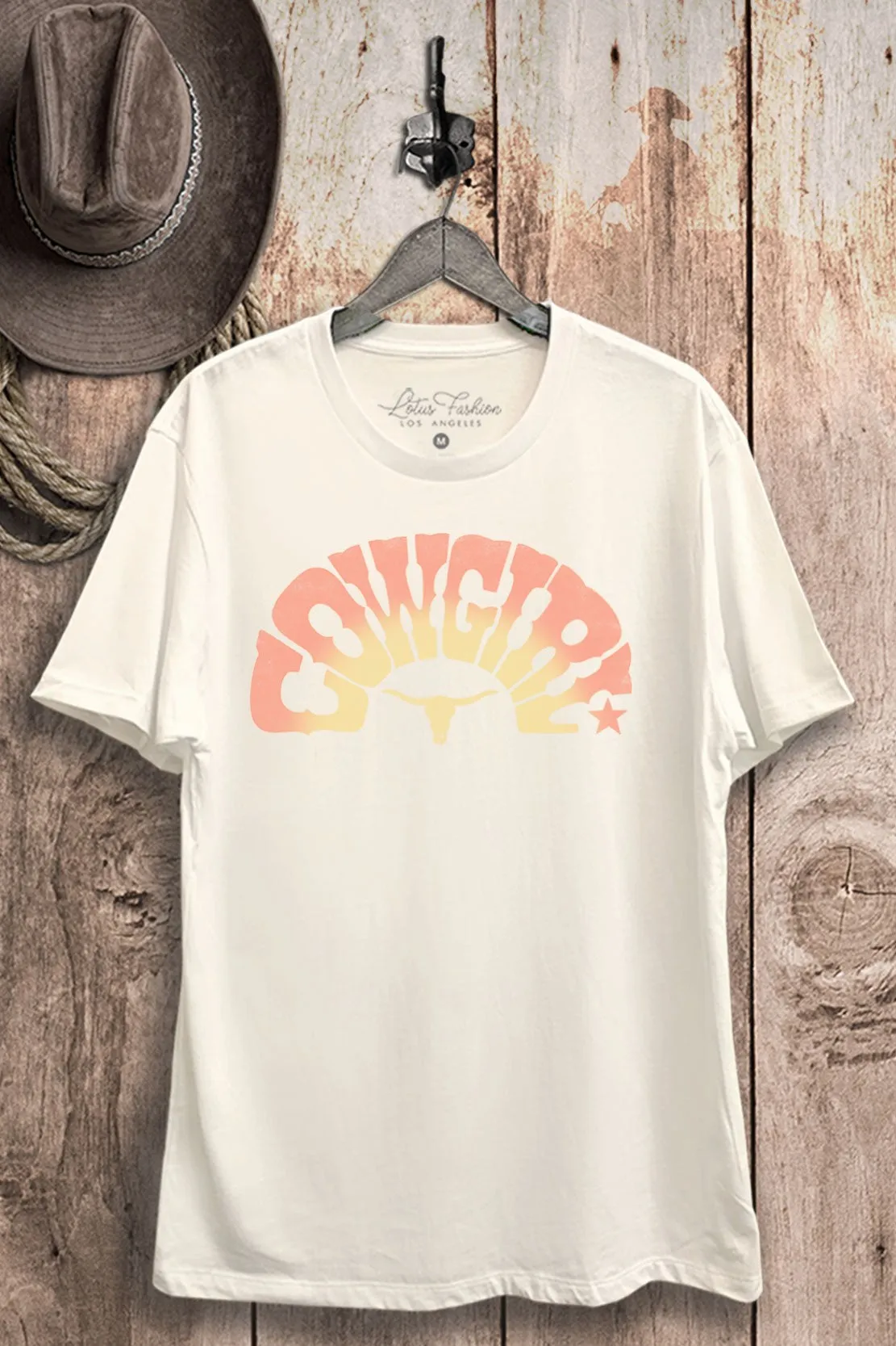 MoistureWicking Fabric NonPill Surface Treatment Cowgirl Graphic Tee