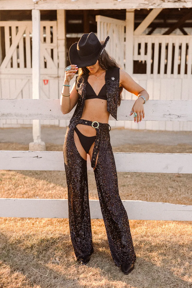 East n West Wilder Chaps - Black Ready For Action Tough Flex