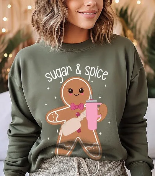 Cozy Sugar & Spice Gingerbread Christmas Holiday Unisex Long Sleeve Top Sweatshirt