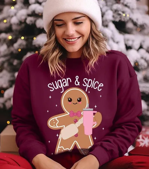 Cozy Sugar & Spice Gingerbread Christmas Holiday Unisex Long Sleeve Top Sweatshirt
