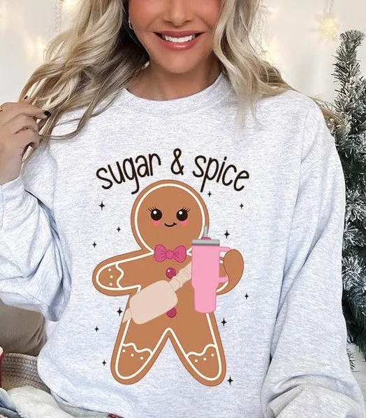 Cozy Sugar & Spice Gingerbread Christmas Holiday Unisex Long Sleeve Top Sweatshirt