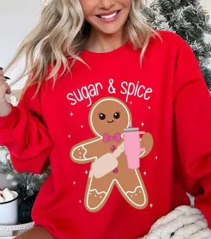 Cozy Sugar & Spice Gingerbread Christmas Holiday Unisex Long Sleeve Top Sweatshirt