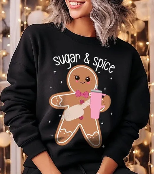 Cozy Sugar & Spice Gingerbread Christmas Holiday Unisex Long Sleeve Top Sweatshirt