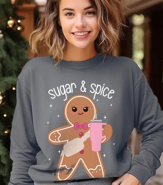 Cozy Sugar & Spice Gingerbread Christmas Holiday Unisex Long Sleeve Top Sweatshirt