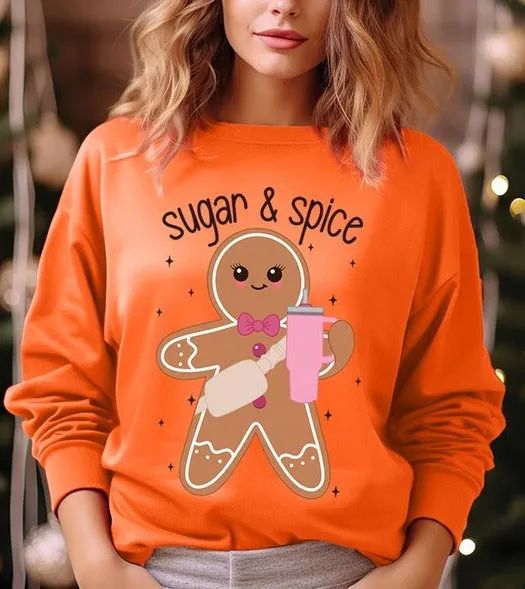 Cozy Sugar & Spice Gingerbread Christmas Holiday Unisex Long Sleeve Top Sweatshirt